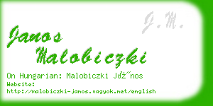 janos malobiczki business card